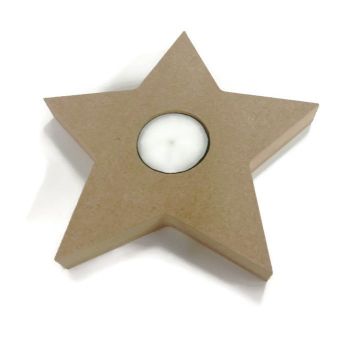 Wooden MDF Candle Holder 18mm Thick - Star