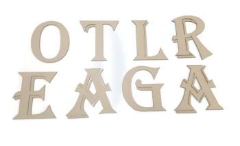 3mm Thick Wooden MDF Algerian Style Letters / Numbers, 2cm - 10cm sizes 