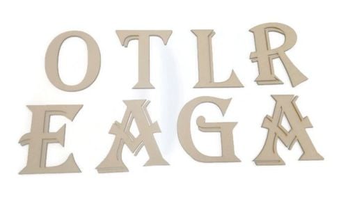 3mm Thick Wooden MDF Arabian Style Letters / Numbers, 2cm - 10cm sizes 