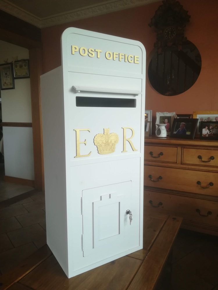 Large 1 metre Royal Mail Wedding Post Box, Lock & Key, Painted