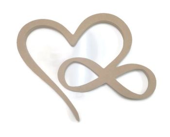MDF Wooden Intertwined Heart 6mm or 15mm Thick