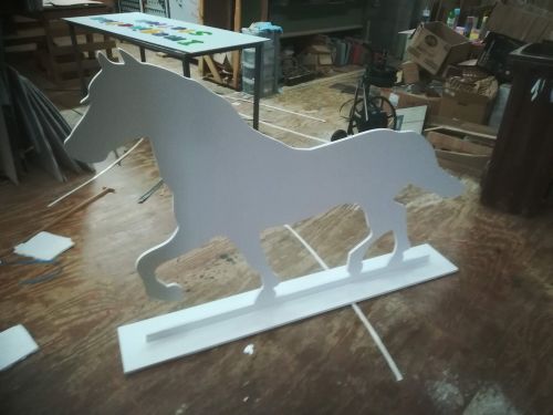 MDF Wooden Large Horse Shape 15mm Thick Freestanding With Base 4ft High 6ft