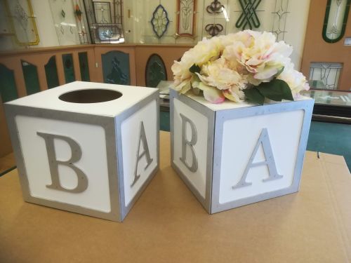 Wooden Cubes Painted / Unpainted, Custom made, Hollow Hole in Top For Decor