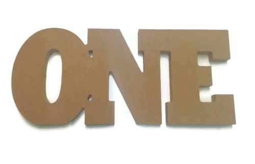 MDF Wooden 'ONE' 25mm Thick 150mm high