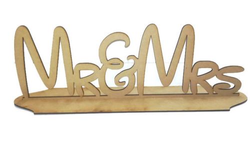 MDF Wooden Personalised Wedding / Name Stand Disney Style Mr&Mrs Table