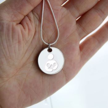 Tandem/Twin Breastfeeding with Silver Necklace
