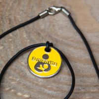 3 month Token with Black Cord Necklace