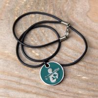 9 month Token with Black Cord Necklace