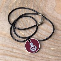 Maroon Babywearing Token with Black Cord Necklace