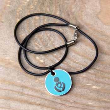 Turquoise Babywearing Token with Black Cord Necklace