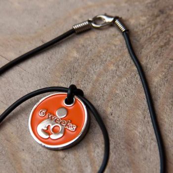 6 Week Token with Black Cord Necklace