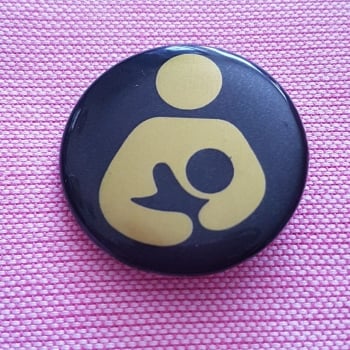Breastfeeding logo button badge- Gold