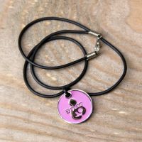 3 year Token with Black Cord Necklace