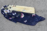 Butterfly Scarf - Navy & Yellow