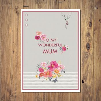 Wonderful Mum Floral Mother's Day Card