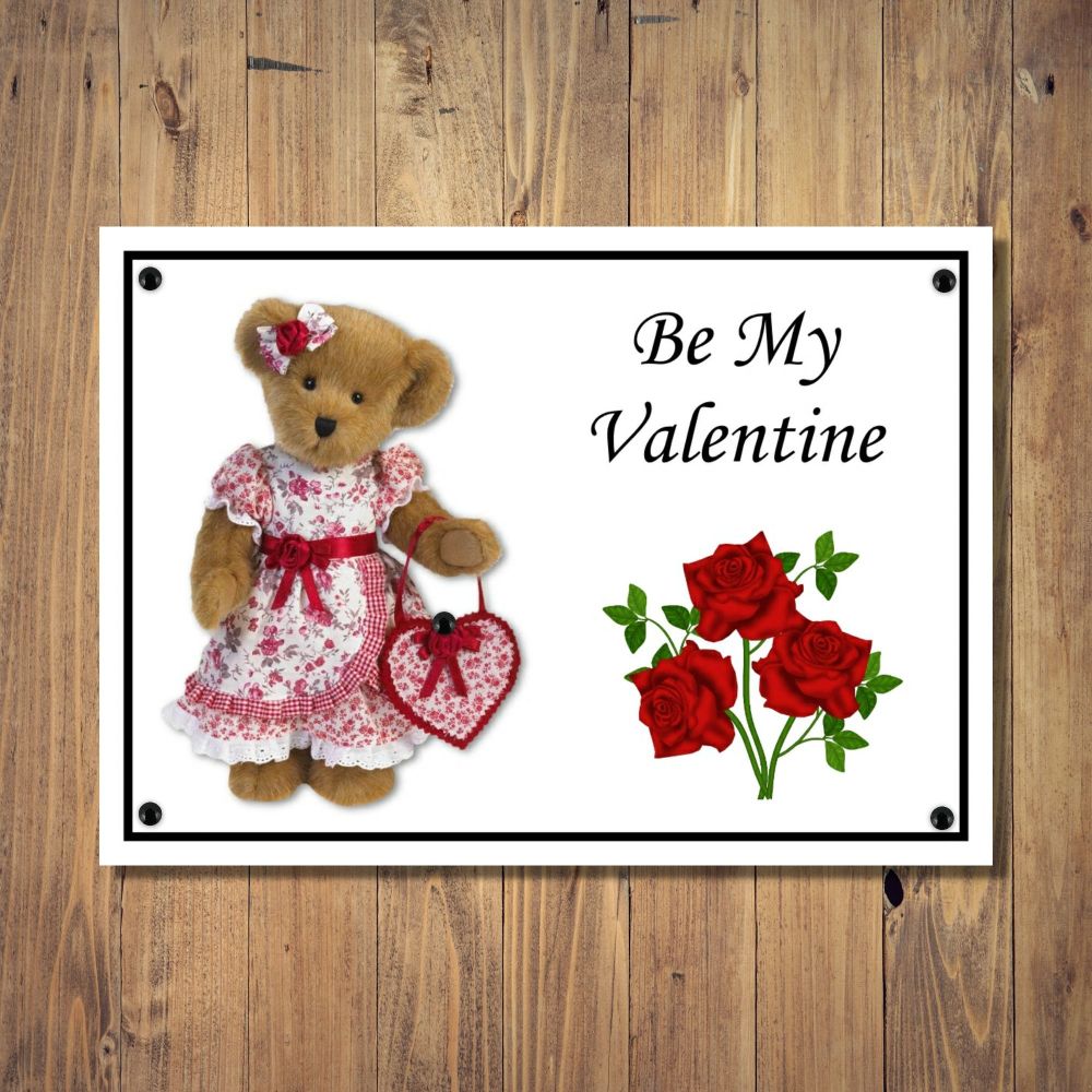 Teddy Bear & Roses Valentine's Day Card 