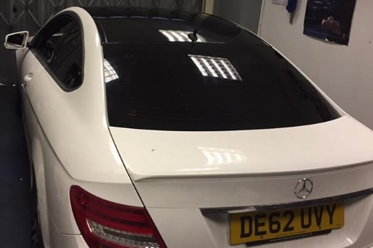 window tints and roof wrap c class merc