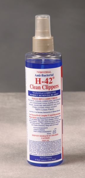 Clipper Blades - H-42 VIRUCIDAL ANTI-BACTERIAL CLEAN CLIPPERS 8 OZ PUMP SPR