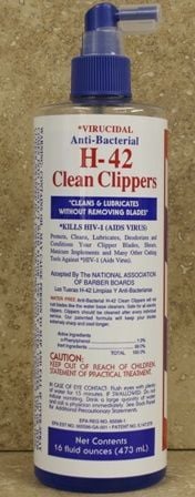 Clipper Blades - H-42 VIRUCIDAL ANTI-BACTERIAL CLEAN CLIPPERS 16 OZ PUMP SP