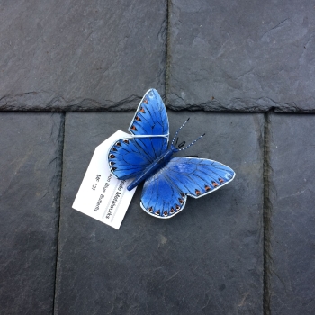 Steel butterfly sculpture common blue butterfly