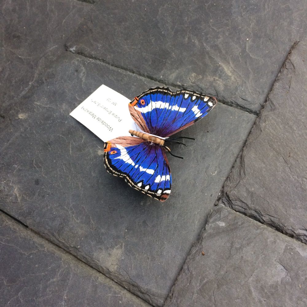 Painted steel purple emperor butterfly