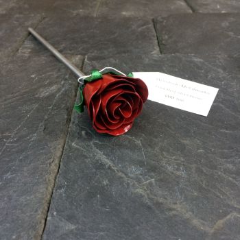Dark red steel rose flower