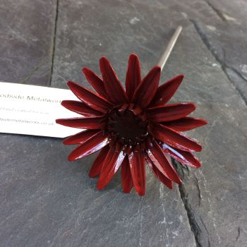 Steel gerbera daisy in dark red