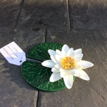 White steel lotus flower
