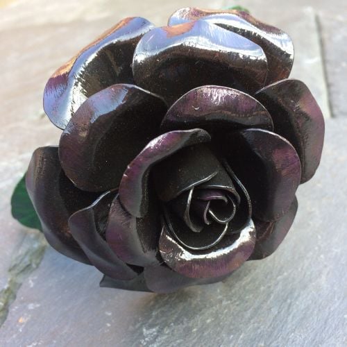 Black and purple steel rose