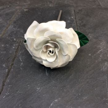 White steel rose