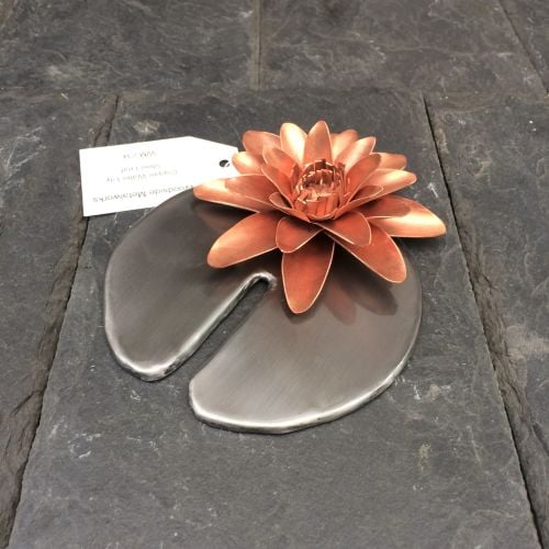 Copper and steel water lily