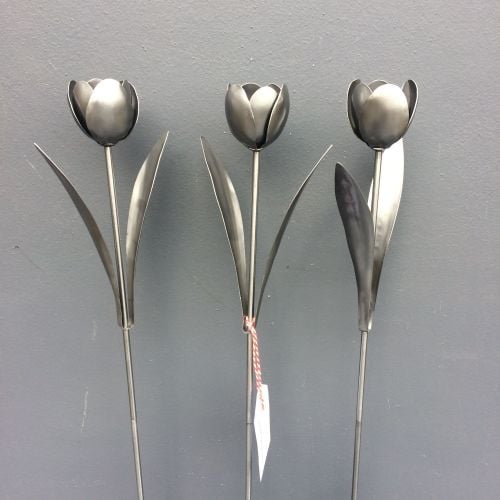 Three steel tulips 