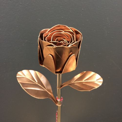 Rose flower in copper