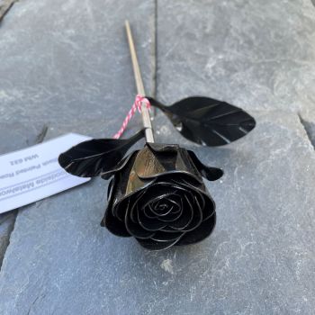 Black steel rose