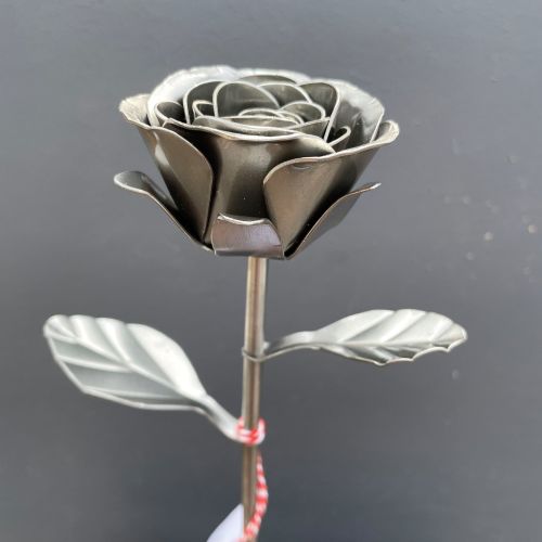 Steel rose anniversary gift