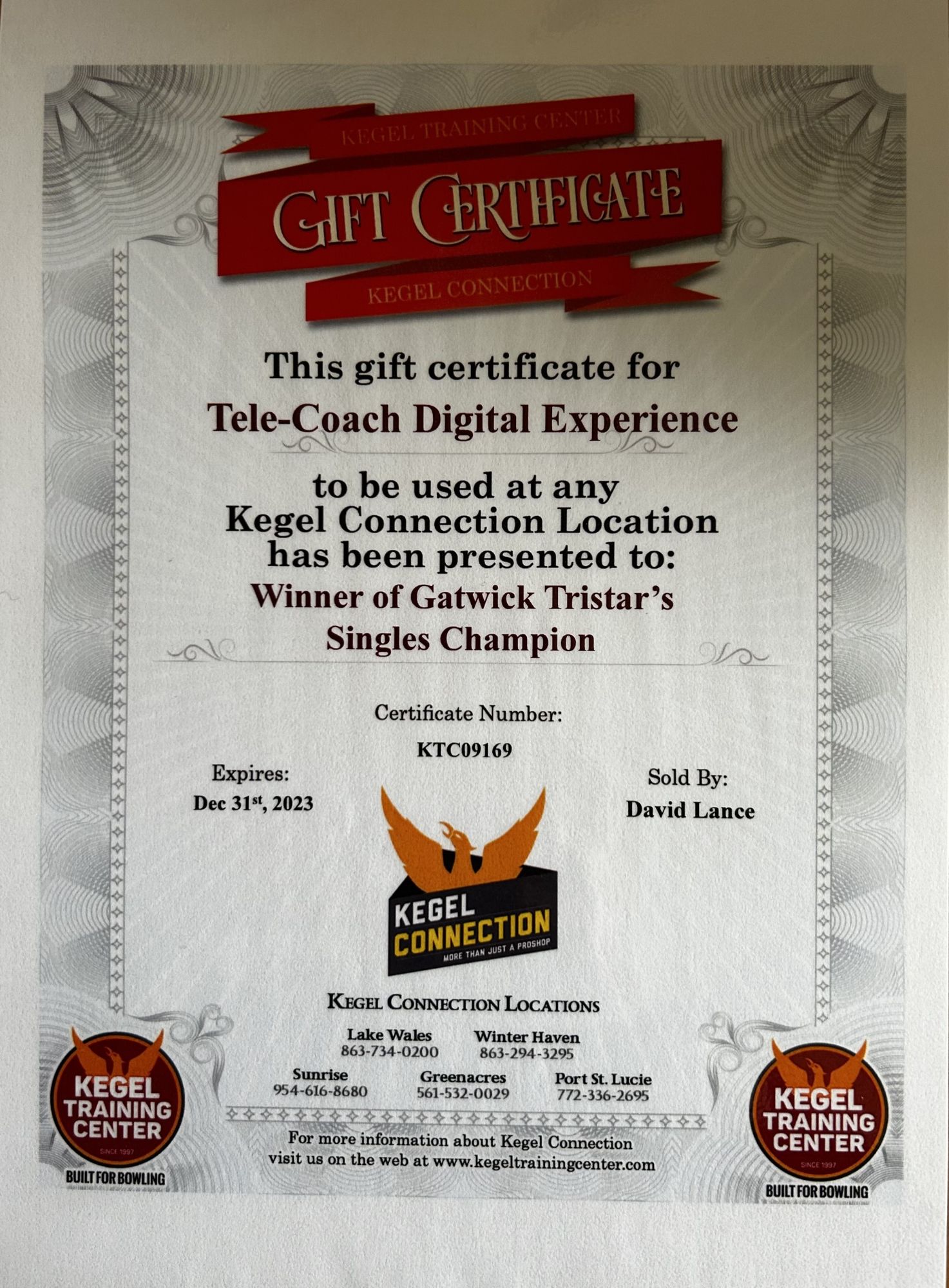 Tele-Coach Digital Experience Gift Certificate