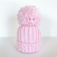 Large Pom Pom Hat - Pink