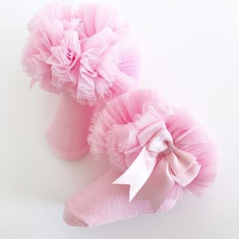 Tutu Sock With Bow - Pink