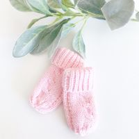 Cable Knit Mittens - Pink