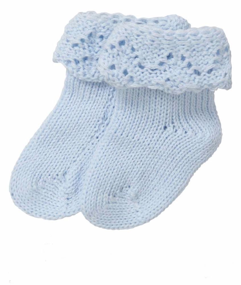 Handmade Pure Cotton Baby Socks - Blue