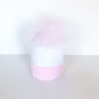My First Large Fur Pom Hat - Pink