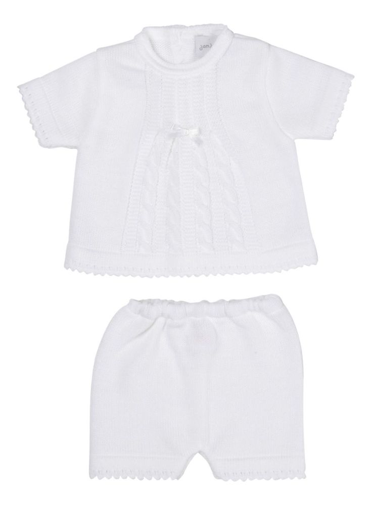 Riley Knitted Shorts & Top Set - White