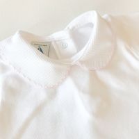 NEW SEASON - Babidu Short Sleeve Peter Pan Collar Bodysuit - Pink
