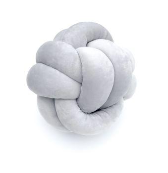 Soft Plush Knot Cushion - Grey