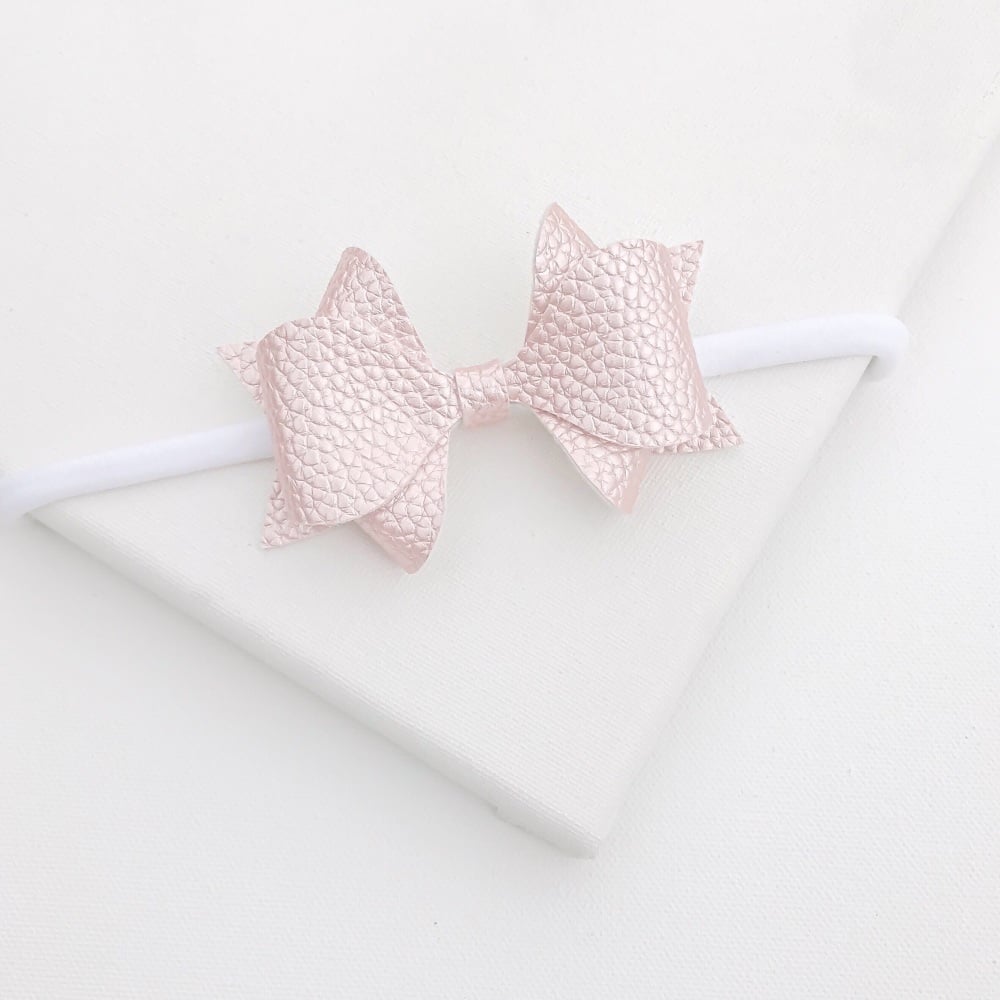 NEW Luxe Bow Headband - Pink Frost