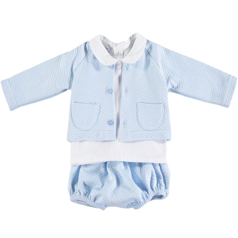 Babidu - Quilted Jacket & Pants Set - Blue