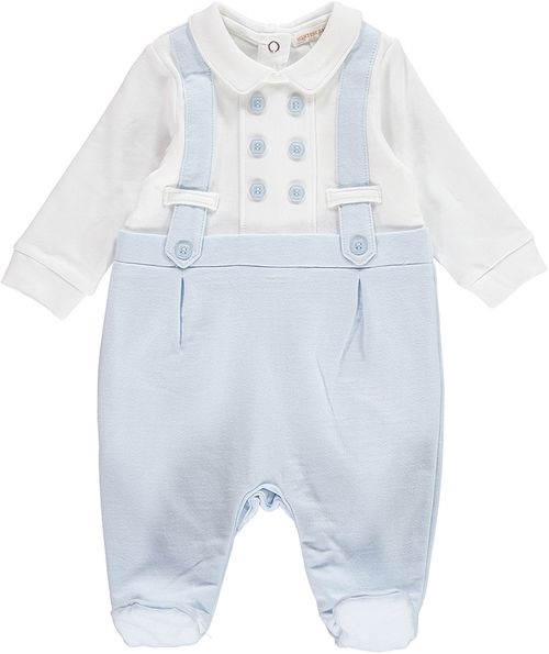 Grayson Buttons & Braces Babygrow - Blue