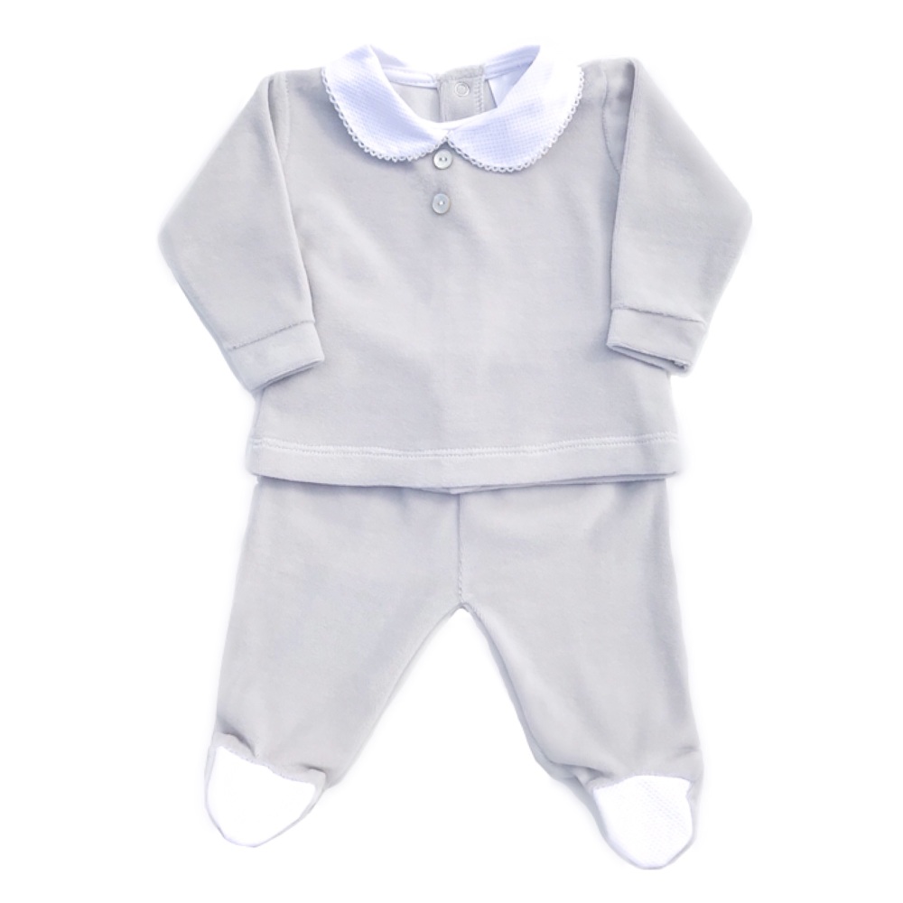 Wynne Velour Top & Pants Set - Blue