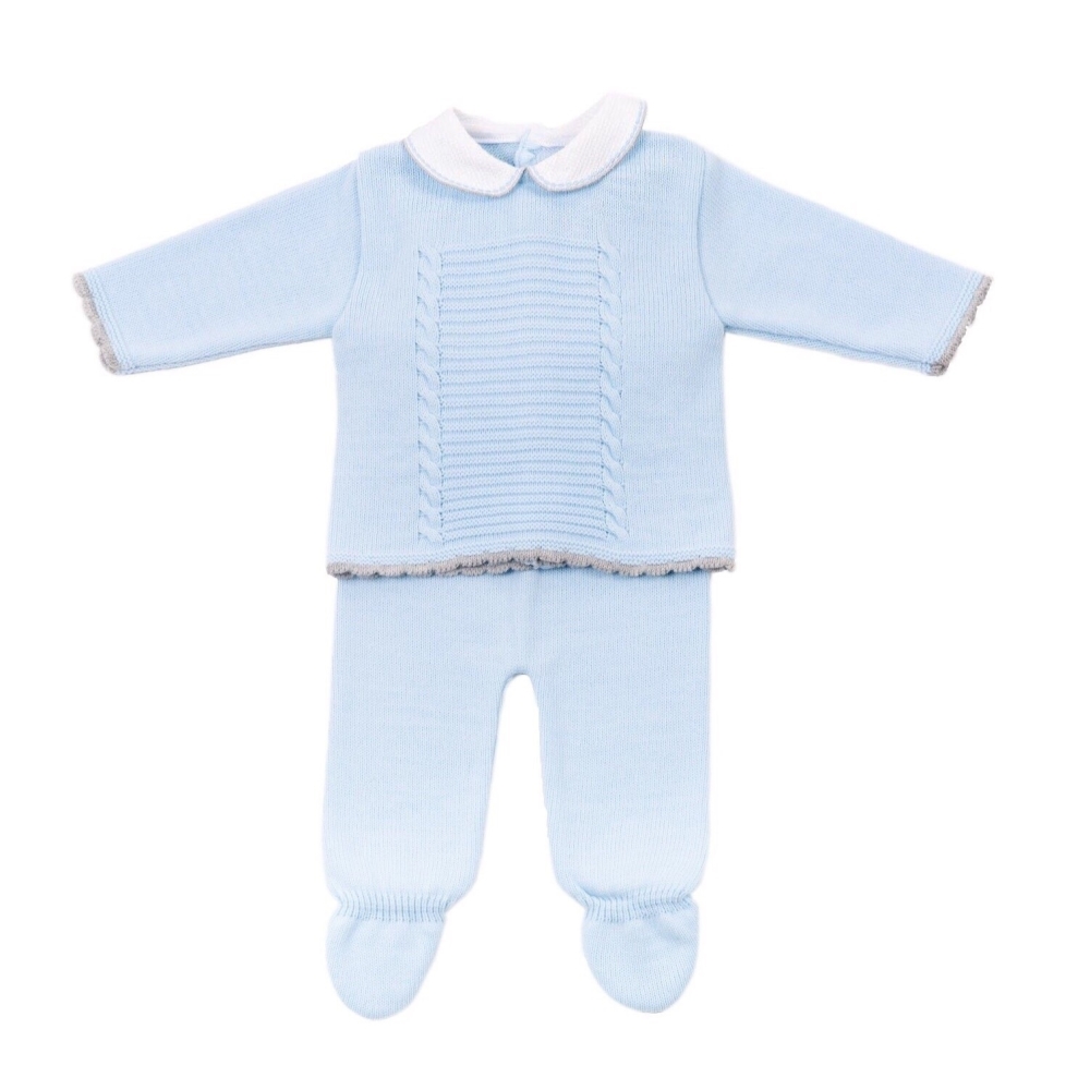 Milo Knitted Jumper & Pants Set - Blue