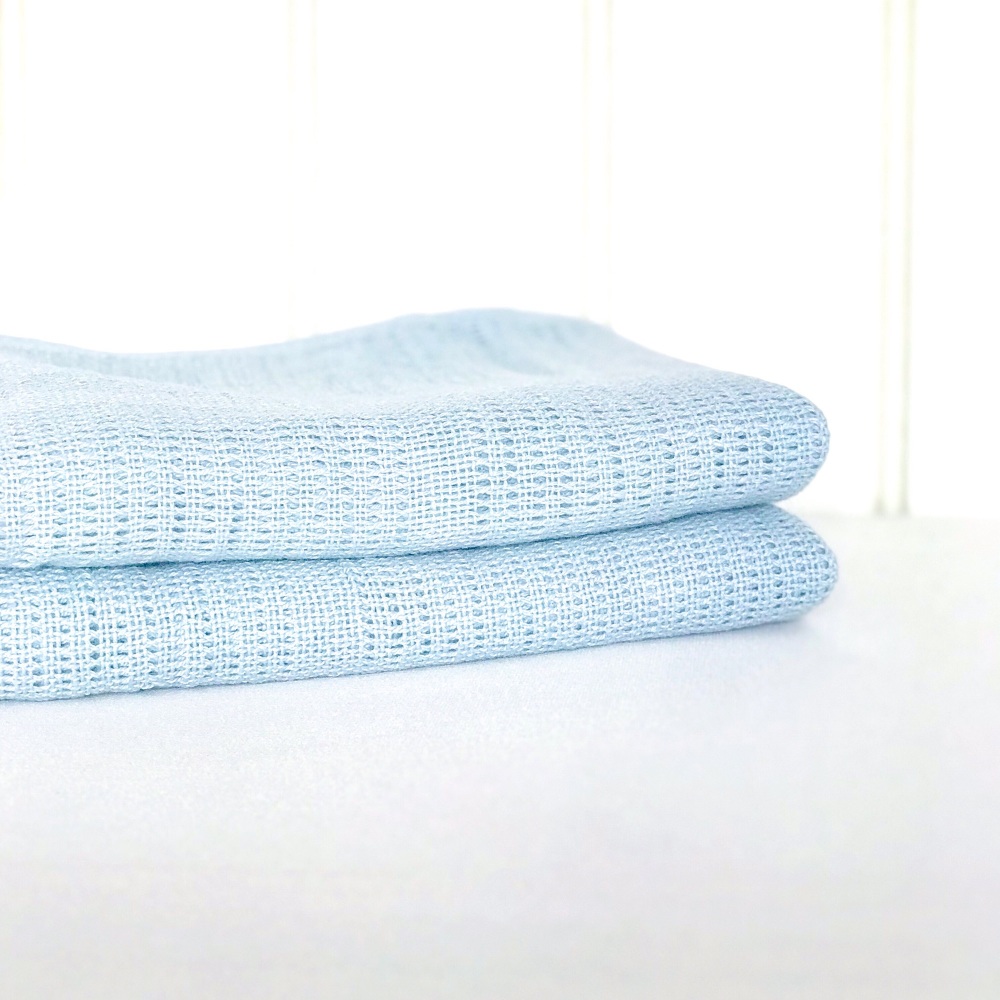 Cotton Cellular Blanket Blue